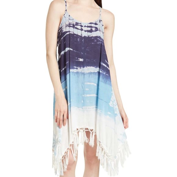 BOHO Me Tie-Dye Tassel Cutout Shift Dress, NWT - Picture 1 of 5